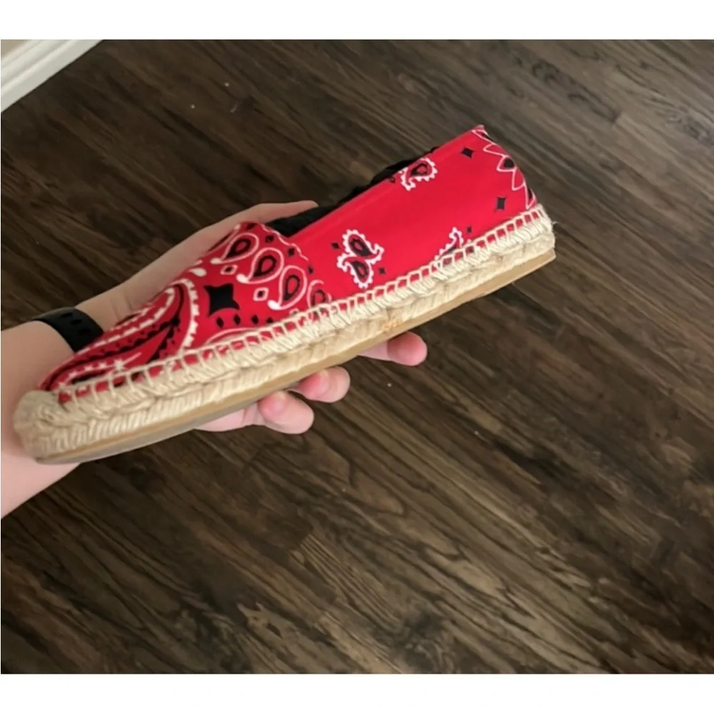 Red paisley Saint Laurent espadrilles 37 1/2 - Picture 7 of 8